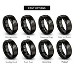 font options for inside engraving on black fire hose coiled rings