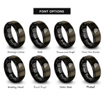 font options for inside engraving on gunmetal & black fire hose coiled rings