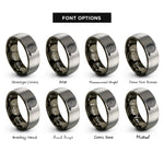 font options for inside engraving on gunmetal & gray fire hose coiled rings