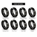 font options for inside engraving on black & silver fire hydrant rings