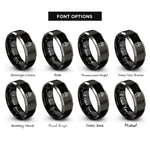 font options for inside engraving on black & grey fire hydrant rings