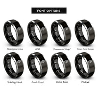 font options for inside engraving on black & grey fire hydrant rings