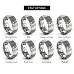 font options for inside engraving on silver fire hydrant rings