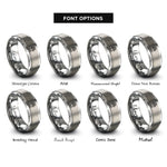 font options for inside engraving on silver fire hydrant rings