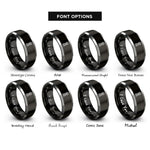 font options for inside engraving on black & gray fire lookout tower rings