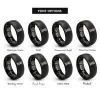 font options for inside engraving on black fire lookout tower rings