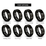 font options for inside engraving on black fire smoke rings