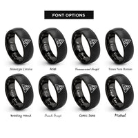 font options for inside engraving on black fire triangle rings