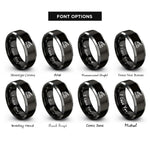 font options for inside engraving on black & grey fire truck ladder rings