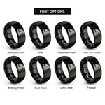 font options for inside engraving on black fire truck ladder rings