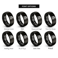font options for inside engraving on black fire truck ladder rings