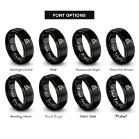 font options for inside engraving on black fire truck ladder rings
