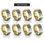 font options for inside engraving on gold & grey fire truck ladder rings