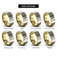 font options for inside engraving on gold & grey fire truck ladder rings