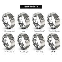 font options for inside engraving on silver firebird rings