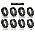 font options for inside engraving on black & grey firefighter carry rings