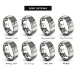 font options for inside engraving on grey firefighter carry rings
