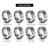 font options for inside engraving on grey firefighter carry rings
