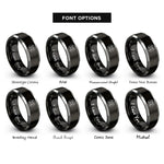 font options for inside engraving on black & grey firefighter maltese cross rings