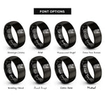 font options for inside engraving on black firefighter on ladder rings