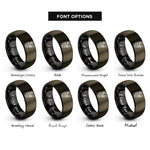 font options for inside engraving on gunmetal & black firefighter on ladder rings