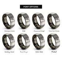 font options for inside engraving on gunmetal & gray firefighter on ladder rings
