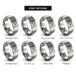 font options for inside engraving on grey firefly cluster rings