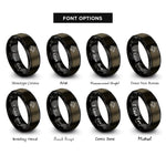 font options for inside engraving on gunmetal & black firefly cluster rings