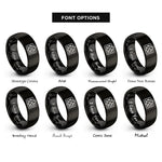 font options for inside engraving on black firewall rings