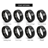 font options for inside engraving on black firewall brick wall rings