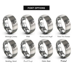 font options for inside engraving on gray firewall brick wall rings