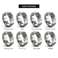 font options for inside engraving on gray firewall brick wall rings