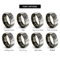 font options for inside engraving on gunmetal & gray firewall brick wall rings