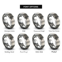 font options for inside engraving on gray firewood stack axe rings