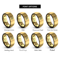 font options for inside engraving on black & gold fireworks rings