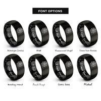 font options for inside engraving on black fireworks rings