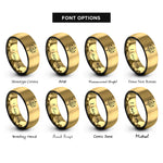 font options for inside engraving on black & gold fireworks burst rings