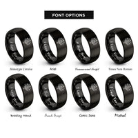 font options for inside engraving on black fireworks burst rings