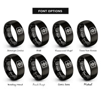 font options for inside engraving on black first aid rings
