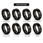 font options for inside engraving on black first aid rings