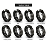 font options for inside engraving on black & gray first aid cross rings