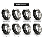 font options for inside engraving on black & gray first aid cross rings