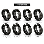 font options for inside engraving on black & silver first aid cross rings
