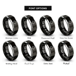 font options for inside engraving on black & grey first aid cross rings