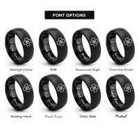 font options for inside engraving on black first aid cross rings
