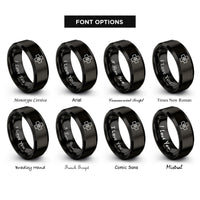 font options for inside engraving on black first aid cross rings