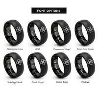 font options for inside engraving on black first aid cross rings