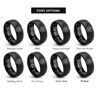 font options for inside engraving on black first aid cross rings