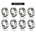 font options for inside engraving on silver first aid cross rings