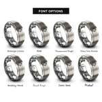 font options for inside engraving on silver first aid cross rings